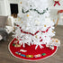 60" Handmade Christmas Tree Skirt in Felt - Toy Train on Red - ARCADIA HOME